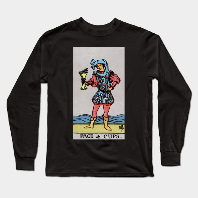 Tarot Card = Page of Cups Long Sleeve T-Shirt by tetratarot